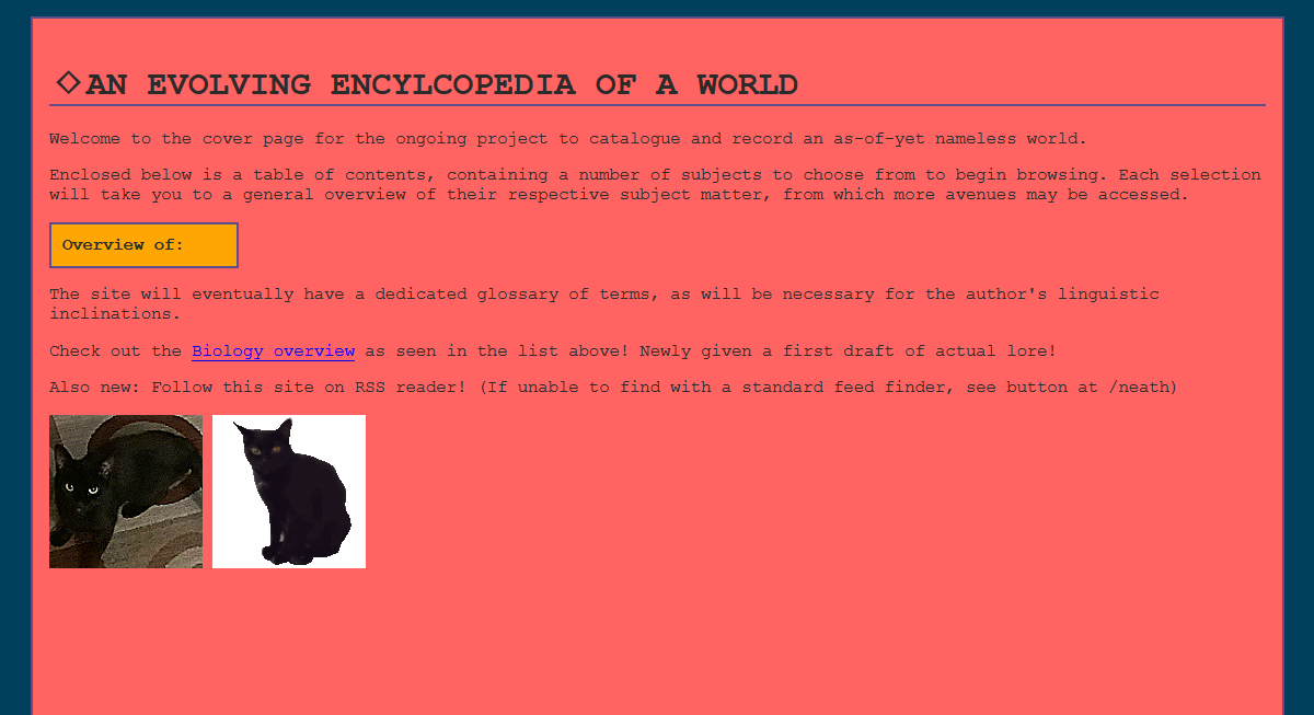 screenshot of site's third major revision