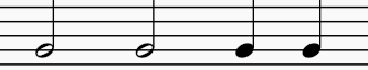 notation of two half notes and two quarter notes