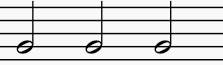 notation of three half notes