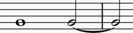 notation of two half notes tied over bar line