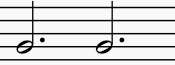 notation of two dotted half notes